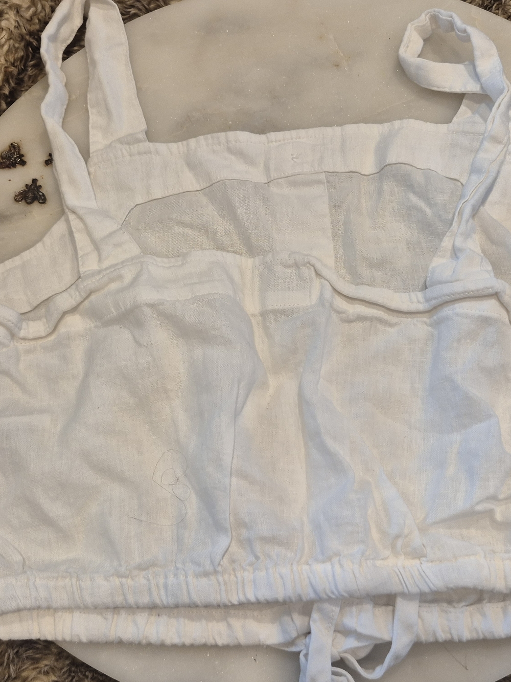 A new day White Linen Button-Front Crop Tank SIZE XS Linen/rayon - Picture 2 of 5